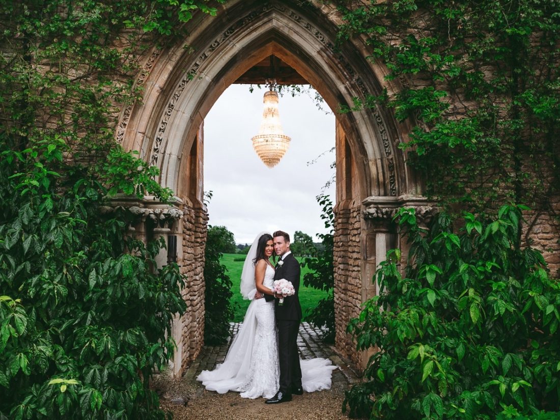 Couple exchanging vows at Euridge Manor in the Cotswolds