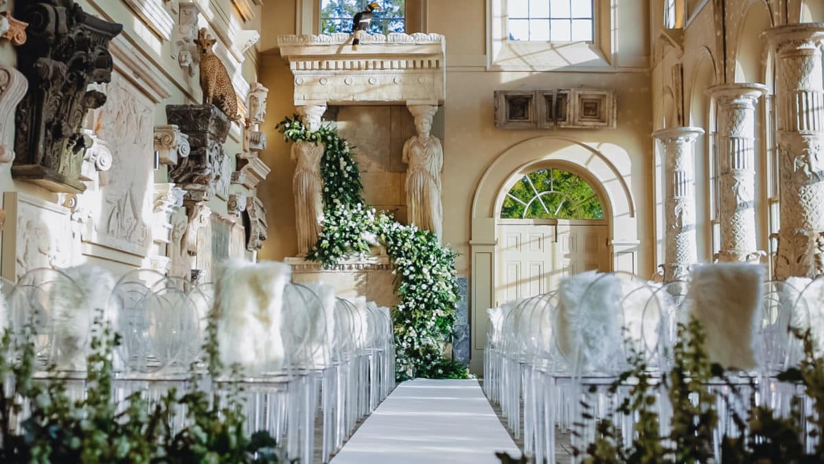 ynhoe Park winter wedding videographer capturing emotional ceremony of Christy and James in Oxfordshire.
